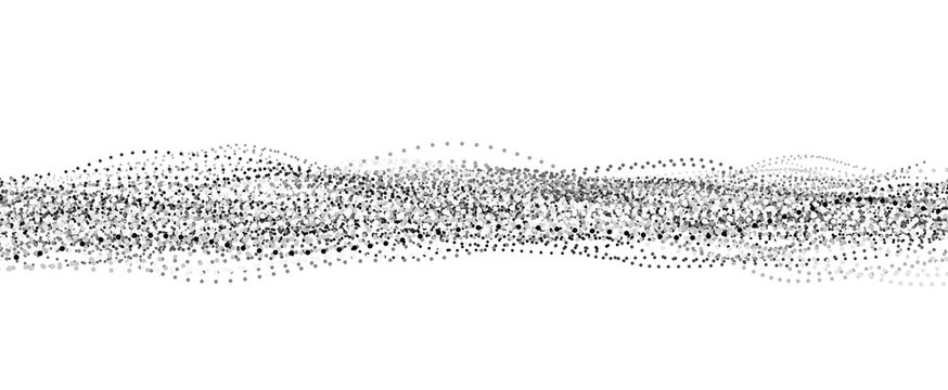 Wave of particles. Big data code representation.Graphic concept for your design. Wave 3d. Technology vector background. Vector illustration.