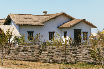 Old house of the times of the Kuban Cossacks. Russia, Krasnodar Territory, the village of Taman