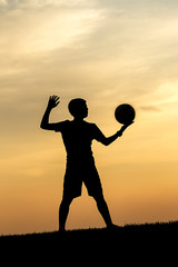 Fototapeta premium Getting ready to serve the volleyball.