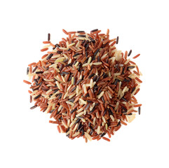 Close up  riceberry seeds isolated on white background