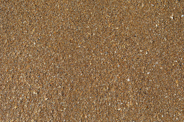 Texture of sandy beach surface with crushed shells, top view