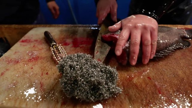 The Tsukiji fish market in Tokyo, Japan is a caotic place. The market will close down on October 6, and move to another location. The place is a big tourist attraction.