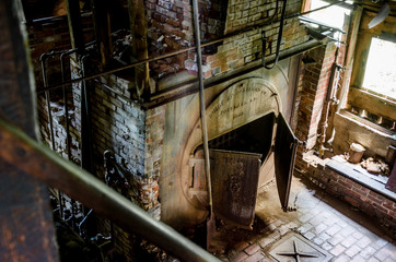 Antique boiler in historic saw mill