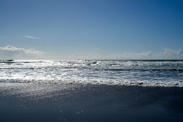 View in Ocean Beach, San Francisco. Stones, beach.