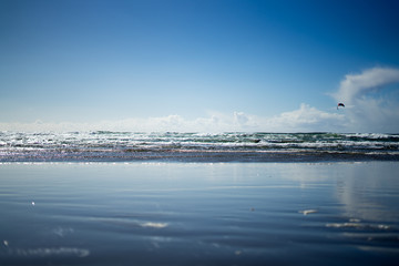 View in Ocean Beach, San Francisco. Stones, beach.