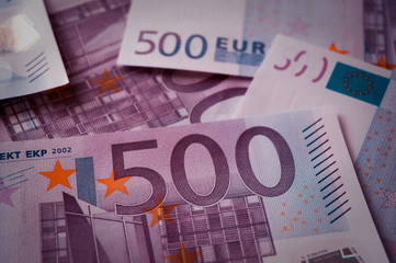 Five hundred euros banknotes hologram