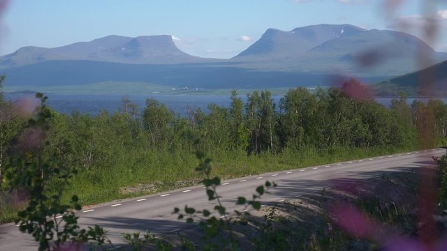 The famous Lapporten seen from the roadside near Abisko, Swedish Lapland.