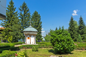 Fototapeta na wymiar buildings of the nineteenth century in Sokolski Monastery Holy Mother's Assumption, Gabrovo region, Bulgaria