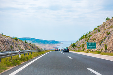 A1 Highway in Croatia from Zagreb to Split and Adriatic