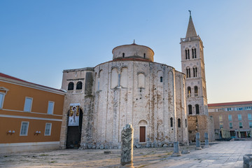 Obraz premium Zadar, Croatia with empty streets early in the morning