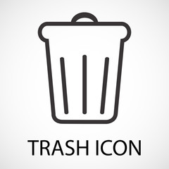 Simple trash icon, vector, illustration, eps file