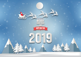 Winter season with snowflake and santa. Vector illustration of Merry Christmas