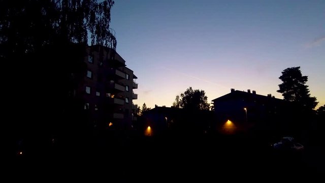 Time lapse of sunset in Oslo, Norway.