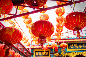 Chinese lanterns in Chinese Temple