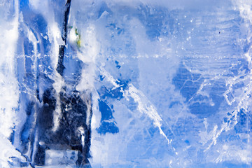 The texture of the ice. The frozen water.Winter background  
