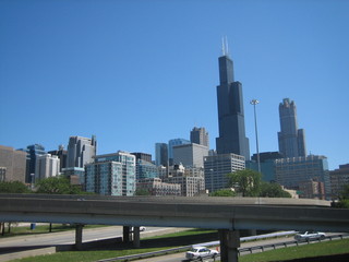 Fototapeta na wymiar Chicago panoramic view back in 2006