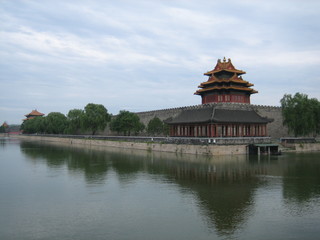 Exterior of Forbidden city in China back in 2008 with water