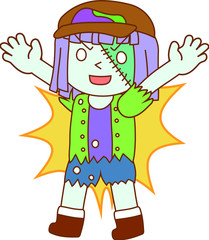 Halloween zombie girl