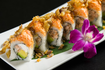 Sushi on a white plate