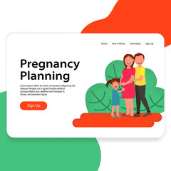 Pregnancy Plan Illustration UI Concept Landing Page