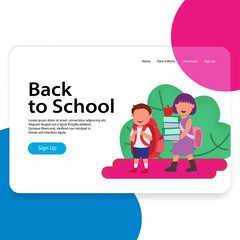 Back to School Landing Page Web Illustration