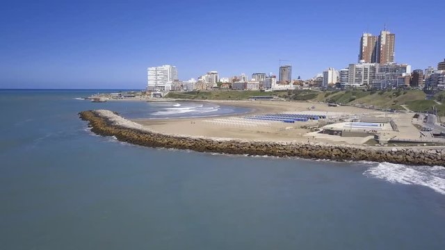 Playa Varese on the coast of Mar del Plata Argentina.