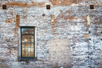 Old brick wall and window