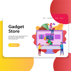 Template of Landing Page Gadget Store Web Illustration