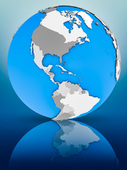 Bahamas on political globe