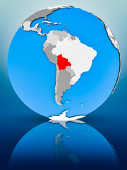 Bolivia on political globe