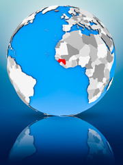 Guinea on political globe