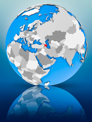 Azerbaijan on political globe