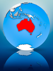 Australia on political globe
