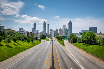 Fototapeta na wymiar The Atlanta Skyline from the Jackson Street Bridge