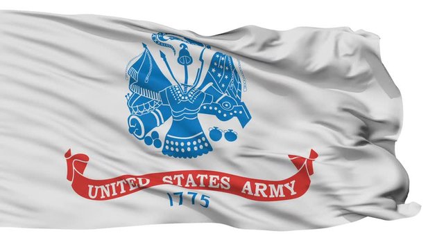 United States Army Flag, Isolated View Realistic Animation Seamless Loop - 10 Seconds Long