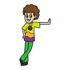 Cartoon Young Hippy Illustration