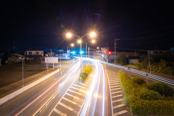 Fototapeta premium 道路 長時間露光