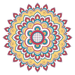 Ethnic ornamental mandala. Decorative design element. Hand drawn vector illustration