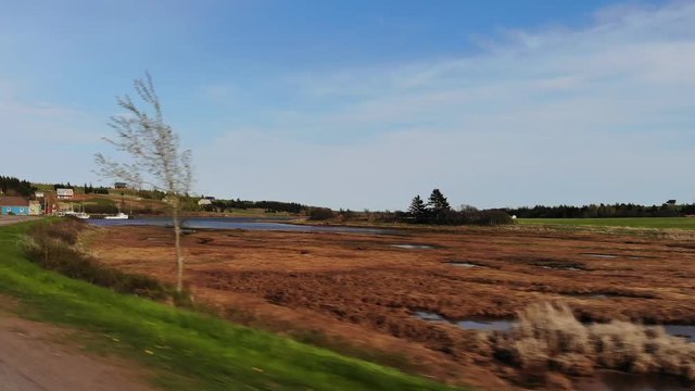 Driving by a small fishing village