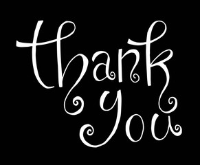 Thank you - hand lettering inscription text, ink calligraphy raster version illustration