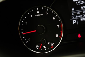 Close up of a Tachometer