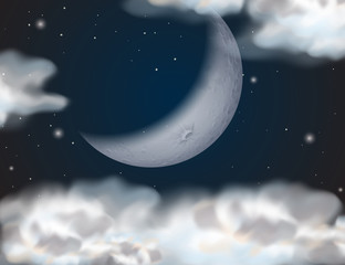 Obraz na płótnie Canvas A cloudy sky at night