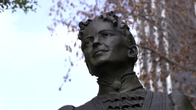 Julia Tuttle statue Miami founder close up CU