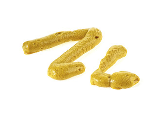 Mustard sauce on a white background