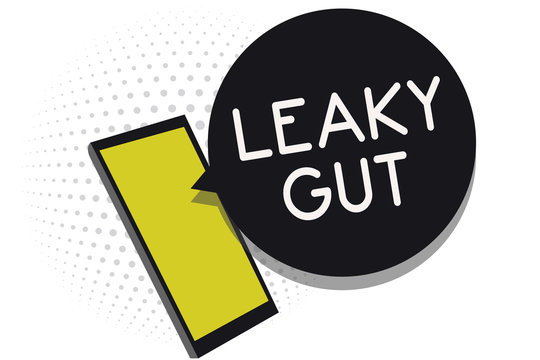 Writing Note Showing Leaky Gut. Business Photo Showcasing A Condition In Which The Lining Of Small Intestine Is Damaged Cell Phone Receiving Text Messages Chat Information Using Applications.