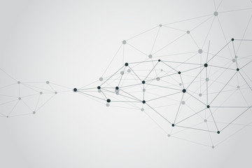 Abstract connecting dots and lines, Polygonal background, technology design, vector illustrator