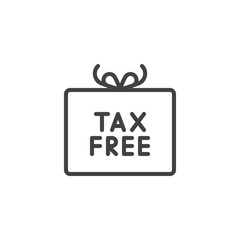 Tax free shopping outline icon. linear style sign for mobile concept and web design. simple line vector icon. Symbol, logo illustration. Pixel perfect vector graphics