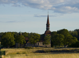 Lov&ouml; church in the evening close to Stockholm