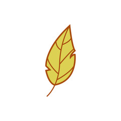 Simple Dry Green Leaf Autumn Theme Cartoon Illustration Design