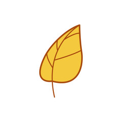 Yellow Dry Leaf Autumn Theme Cartoon Illustration Design